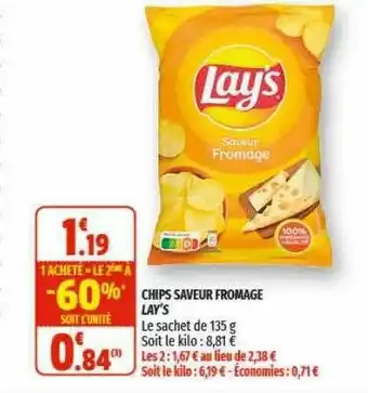 Coccinelle Express Chips Saveur Fromage Lay's offre