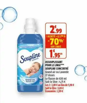 Coccinelle Express Assouplissant Pour Le Linge Soupline Concentré offre