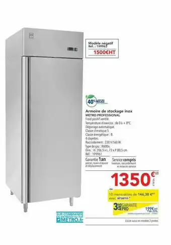 METRO Armoire De Stockage Inox Metro Professional offre