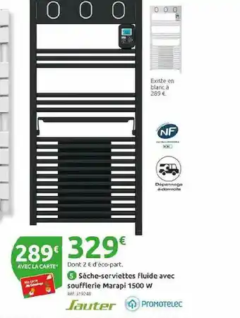 Sèche-serviettes Fluide Avec Soufflerie Marapi 1500 W Sauter