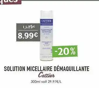 Naturalia Solution Micellaire Démaquillante Cattier offre