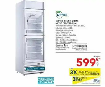 Vitrine Double Porte Metro Professional