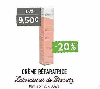 Naturalia Crème Réparatrice Laboratoires De Biarritz offre
