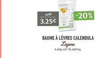 Naturalia Baume à Lèvres Calendula Logona offre