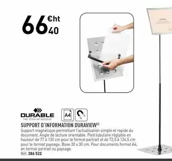 Hyperburo Support D'information Duraview Durable offre