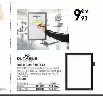 Hyperburo Duraframe Note A4 Durable offre