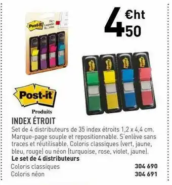 Hyperburo Index étroit Post-it offre