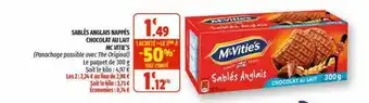 Coccinelle Supermarché Sablés Anglais Nappés Chocolat Au Lait Mc Vitie's offre