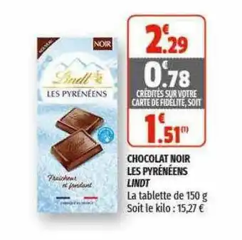 Coccinelle Supermarché Chocolat Noir Les Pyrénées Lindt offre