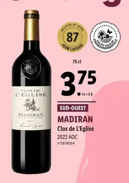 Lidl Clos de L’Eglise MADIRAN offre