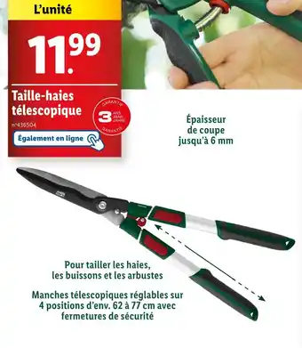 Lidl PARKSIDE Taille-haies télescopique offre