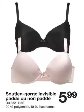 Zeeman Soutien-gorge invisible paddé ou non paddé offre