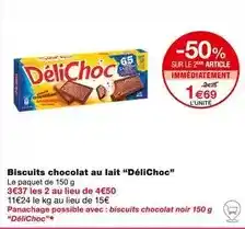 Monoprix Délichoc - biscuits chocolat au lait offre