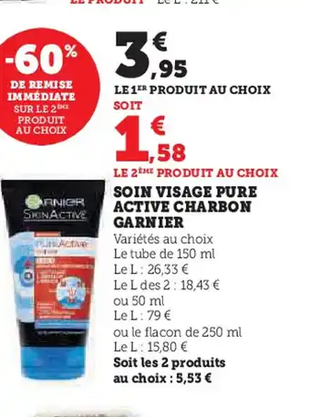 Hyper U GARNIER Soin visage pure active charbon offre