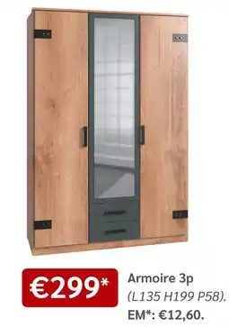 Meubles Crack Armoire 3p offre
