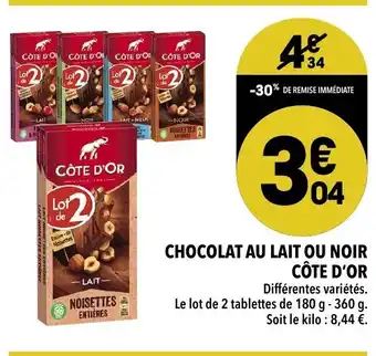 Supeco Chocolat Au Lait Ou Noir offre
