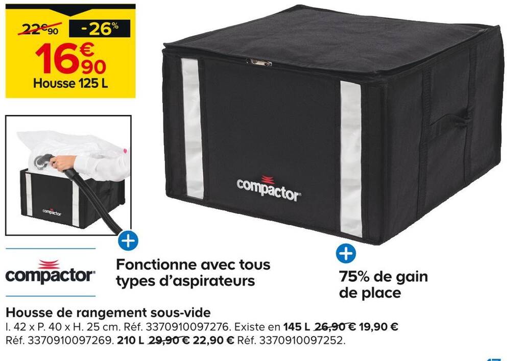 Promo COMPACTOR Housse de rangement sous vide chez Castorama