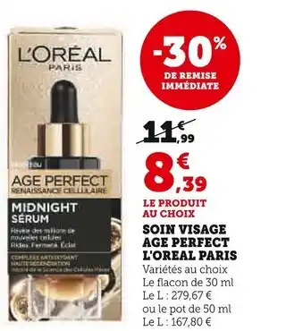 U Express L'ORÉAL PARIS Soin visage Age Perfect offre