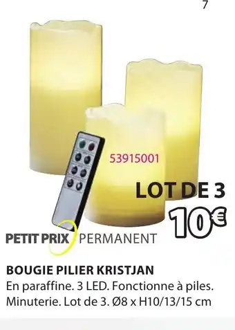 JYSK Bougie Pilier Kristjan offre