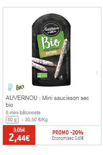 Auvernou : Mini Saucisson Sec Bio