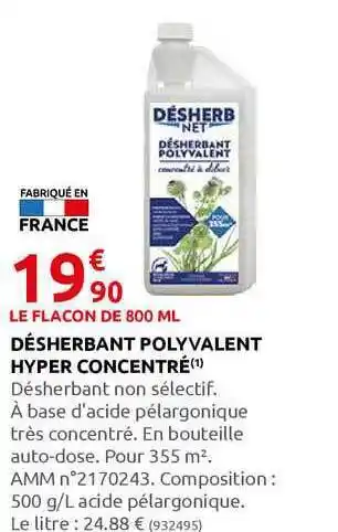 Rural Master Désherbant Polyvalent Hyper Concentré Désherb Net offre