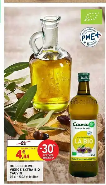 Intermarché Huile D'olive Vierge Extra Bio Cauvin offre