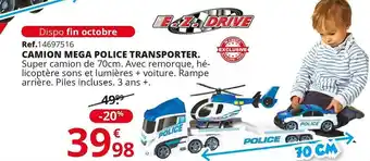Maxi Toys E.z. drive camion mega police transporter offre
