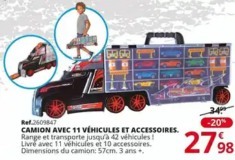 Maxi Toys Camion avec 11 véhicules et accessoires offre