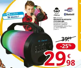 Enceinte bluetooth cyclone 400.