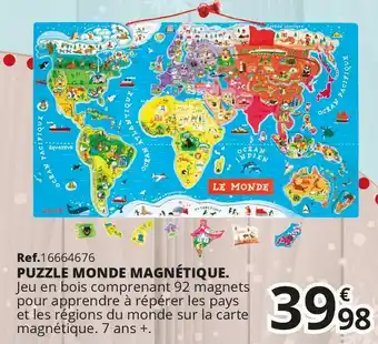 Maxi Toys Puzzle monde magnétique. offre