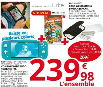 Nintendo console nintendo switch lite et pack accessoires switch2pack5.
