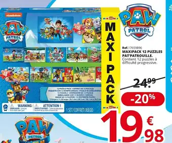 Maxipack 12 puzzles pat’patrouille.
