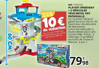 Paw patrol playset speedway + 2 véhicules true metal