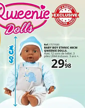 Maxi Toys Qweenie dolls baby boy ethnic 40cm offre