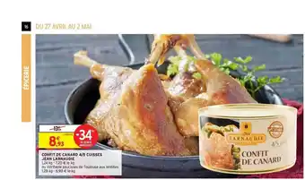 Intermarché Confit De Canard 4-5 Cuisses Jean Larnaudie offre