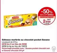Monoprix Brossard - gâteaux marbrés au chocolat pocket savane offre