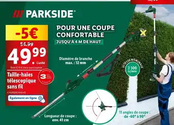 Lidl Taille-haies télescopique sans fil offre