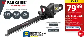 Lidl PARKSIDE PERFORMANCE Taille-haies sans fil offre