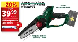 Lidl PARKSIDE Mini-tronçonneuse à bois sans fil offre