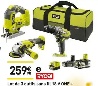 Weldom Ryaobi lot de 3 outils sans fil 18 v one + offre