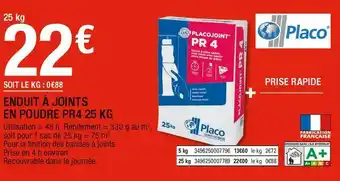 Brico Dépôt Enduit à joints en poudre pr4 25 kg offre