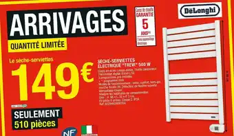 Brico Dépôt Delonghi sèche-serviettes électrique "trevi" 500 w offre