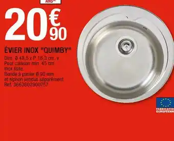 Brico Dépôt Évier inox "quimby" offre