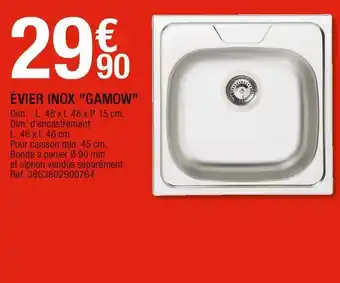 Brico Dépôt Évier inox "gamow" offre