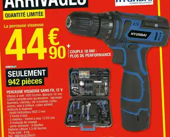 Hyundai perceuse visseuse sans fil 12 v