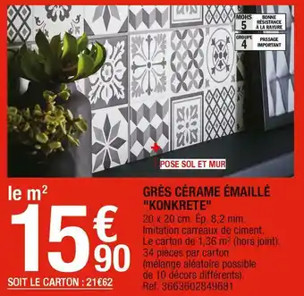 Grès cérame émaillé "konkrete"