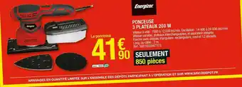 Brico Dépôt Energizer ponceuse 3 plateaux 200 w offre