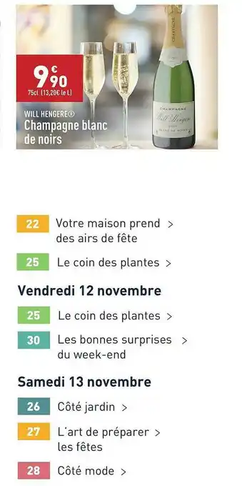 ALDI Champagne Blanc Will Hengere® offre