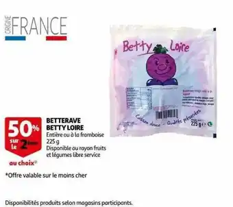 Auchan Betterave Betty Loire offre