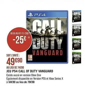 Géant Casino Jeu Ps4 Call Of Duty Vanguard offre